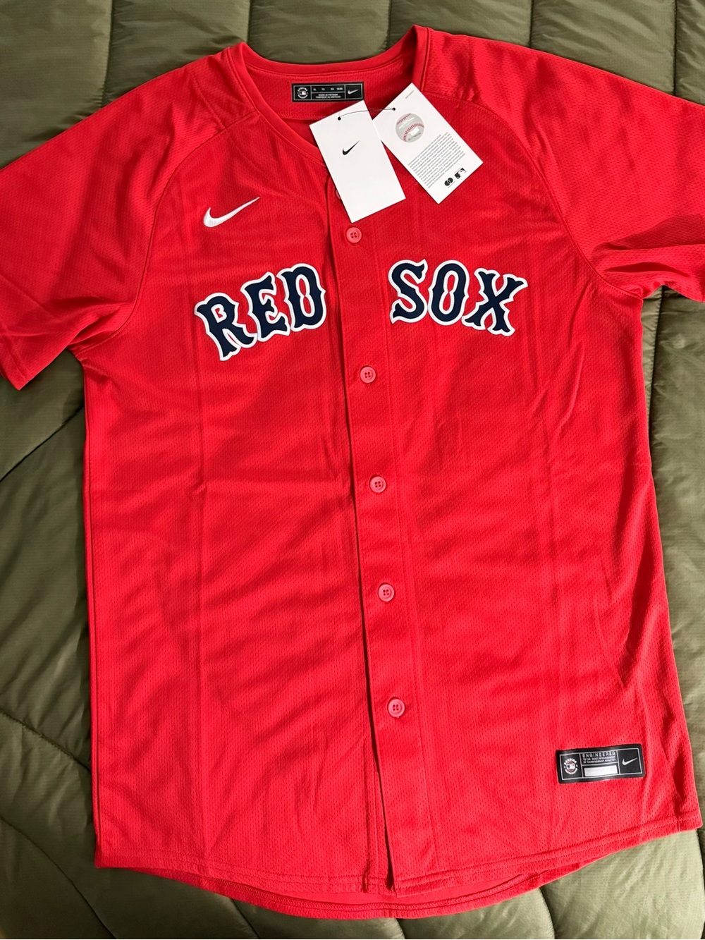 Nike official MLB Boston Red Sox Jersey Red mesh with Navy Accents